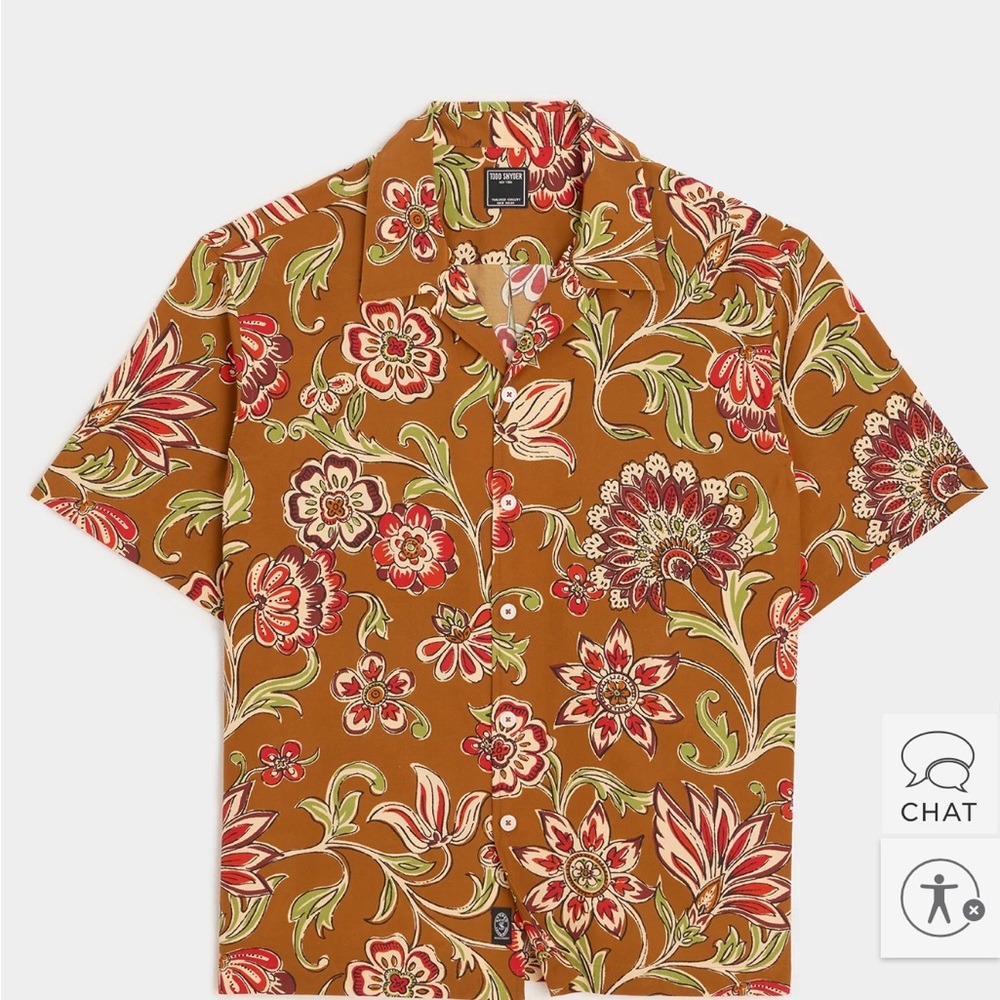 NWT Todd Snyder cropped silk cotton camp collared Shirt